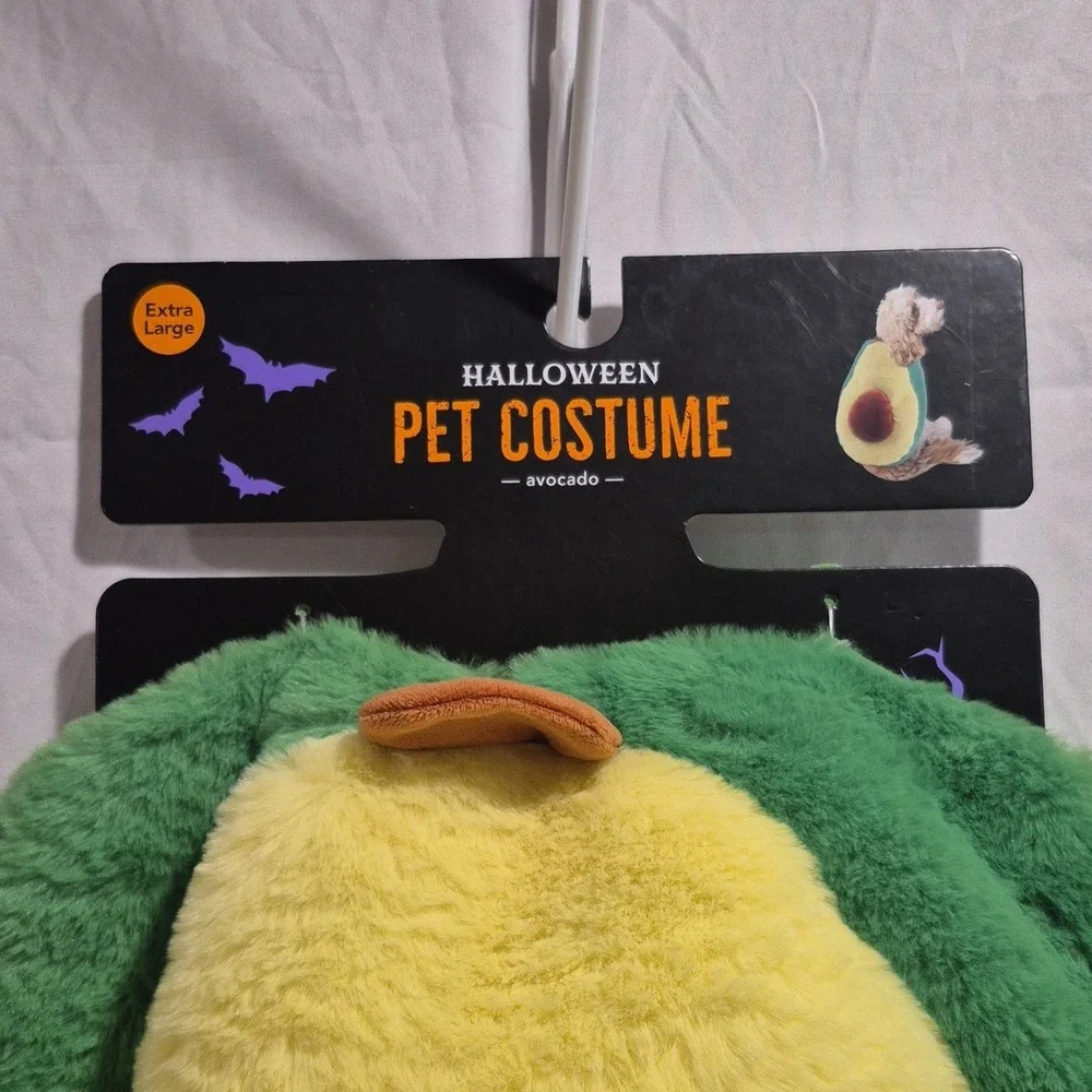 Meijer Avocado Halloween Pet Costume Plush XL Green Yellow Brown Brand New